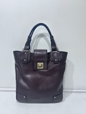 Banana Republic Leather Satchel Tote Bag Structured Purse Y2K Vintage Style